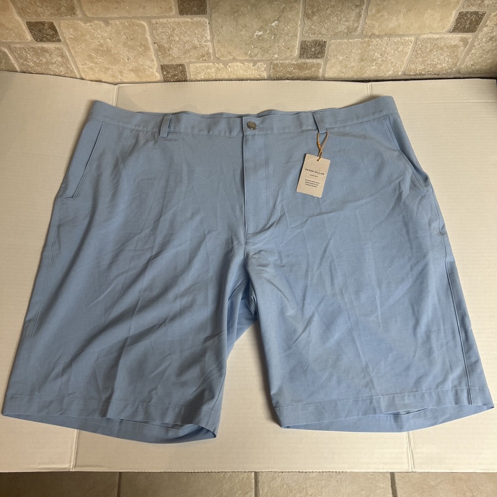 Peter Millar Crown Sport Shorts Light Blue Performance Golf Shorts Men's Sz 44‎